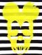 Skull Mouse Border T-shirt Yellow