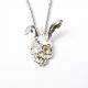 CQ Skull Bunny necklace Silver