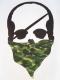 Skull Green camouflage bandana White