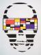 Skull Mondrian Pattern Long T-shirt White