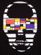 Skull Mondrian Pattern Long T-shirtb Black
