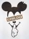 Secret mouse Swarovski T-shirt White & leopard yellow