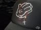 Jesus Hand Swarovski cap black