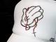 Jesus Hand Swarovski cap White