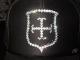 Cross emblem Swarovski black cap