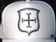 Cross emblem Swarovski white cap