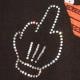 Gangster mouse Swarovski T-shirt Black��Red