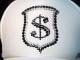 Money emblem Swarovski white cap