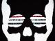 Skull Crown Swarovski Long T-shirt Silver �� Black