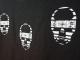Five Skull Necklace Long T-shirt Black �� White