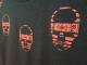 Five Skull Necklace Long T-shirt black �� red