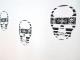 Five Skull Necklace Long T-shirt  White��Black
