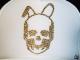Skull Bunny Swarovski cap��White��Gold