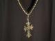 Cross Gold Swarovski necklace T-shirt����lack