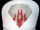 Diamond Fire pattern Swarovski cap white