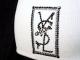 Square parody crash Swarovski knit cap white