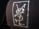 Square parody crash Swarovski knit cap black