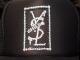 Square parody crash Swarovski cap Black