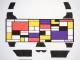 Skull Mondrian Pattern Long T-shirt White