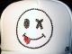 Killer Smiley Swarovski cap white