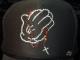 Jesus Hand Swarovski cap black
