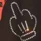 Gangster mouse Swarovski T-shirt Black��Red