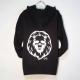 Skull Lion Swarovski zip-up Parka black