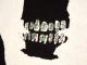 Skull Lion Swarovski zip-up Parka black