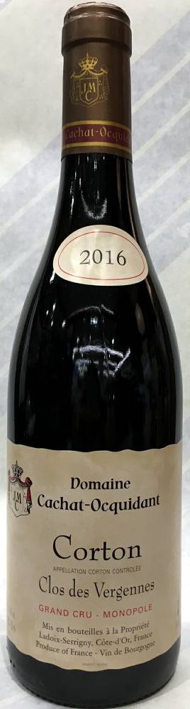 2016年　コルトン　特級畑　クロ・デ・ヴェルジェンヌ　ドメーヌ・カシャ・オキダン　フランス　ブルゴーニュ地方
