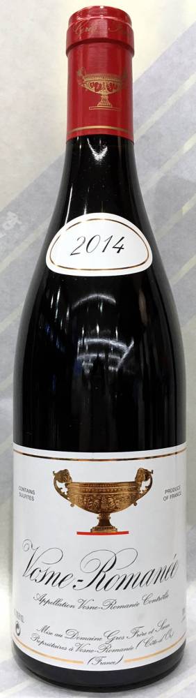 2014年　ヴォーヌ・ロマネ（赤）750ml　グロ・フレール・エ・スール　フランス　ブルゴーニュ地方