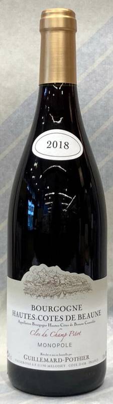 2018年 オート・コート・ド・ボーヌ クロ・デュ・シャン・ピト モノポール(赤)ブルゴーニュ ギユマール・ポティ