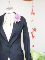 パープルピンク華やかコサージュ|コサージュ