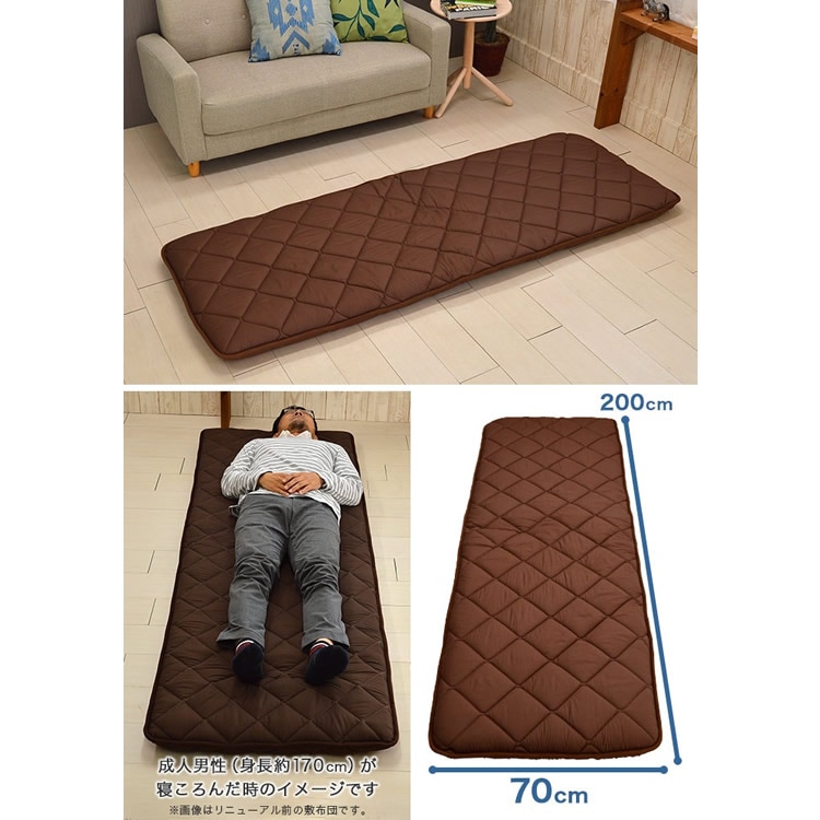 新品☆シングル♪固わた入り♪しっかり敷布団♪防ダニ〇B438 70×200cm 敷布団 日本製 防ダニ 固わた入り セミシングル【圧縮
