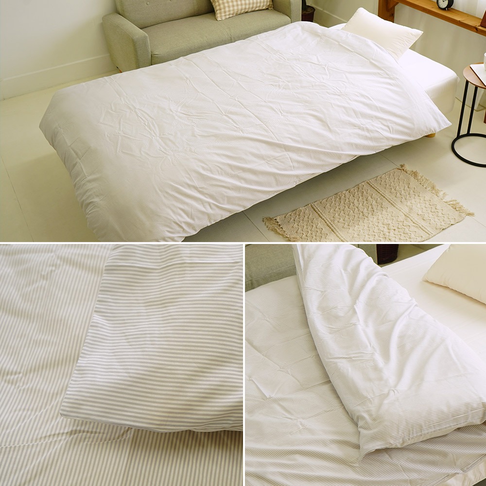 綿100% ストライプ 掛け布団カバー 140×190cm 肌掛カバー 小さめ セミシングル ショートセミシングル コットン 日本製