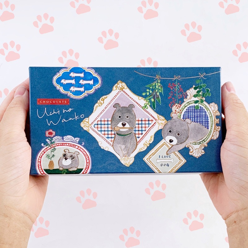 完売】わんこショコラ3コ チョコ ☆青☆【手提げ袋付き