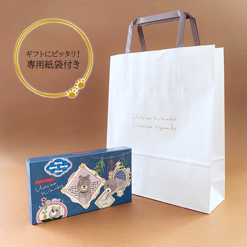 完売】わんこショコラ3コ チョコ ☆青☆【手提げ袋付き
