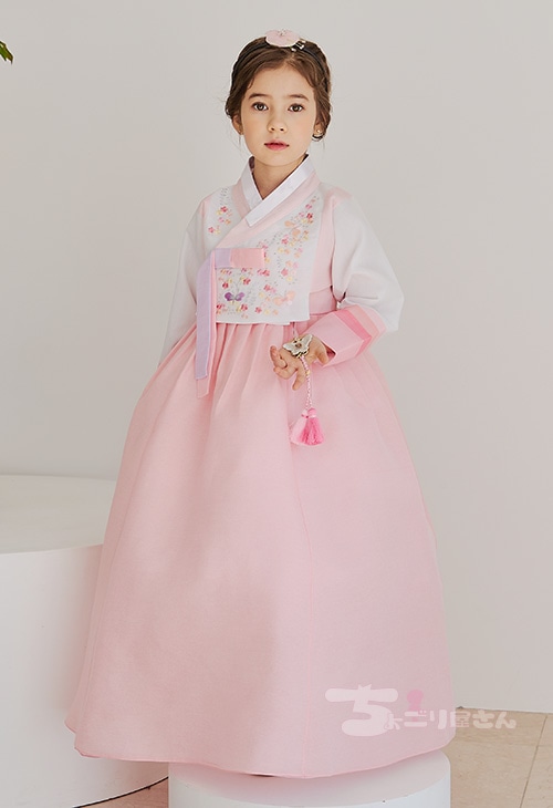 新品☆最新チマチョゴリ 韓服 タンウィ ベージュ×キラキラピンク