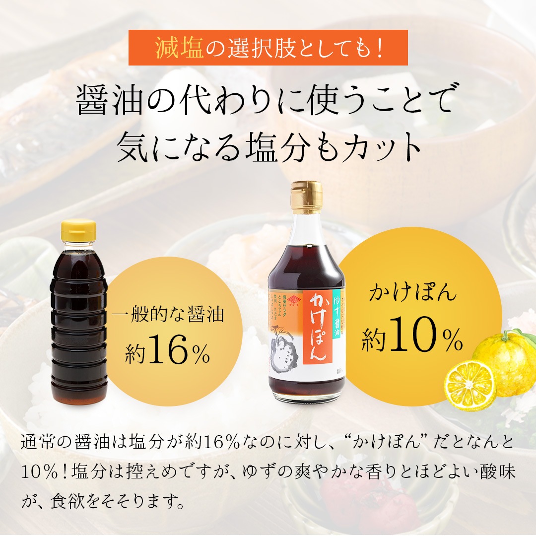 【ケース販売】ゆず醤油 かけぽん (400ml瓶×12本)