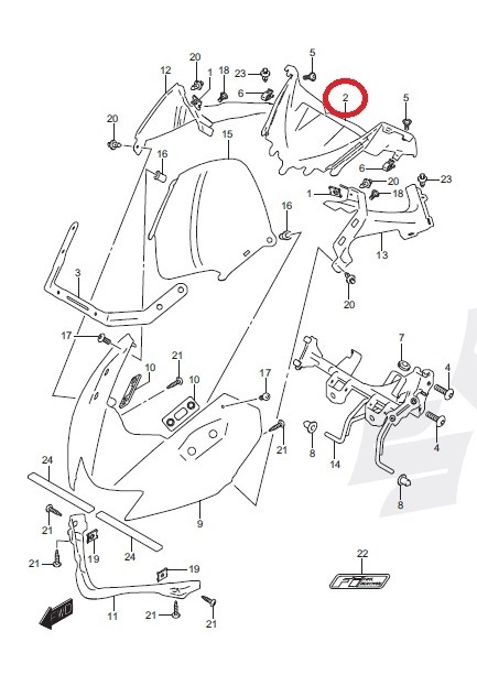 SUZUKI 純正 ジクサーSF250 メーターパネル #94421-41K00-YHG 【インド