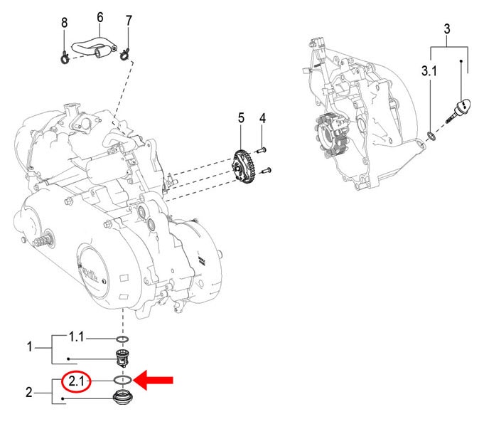 【ちゃこ】150日分まとめ売り VESPA 純正 VXL125/Fi オイルドレンボルト Oリング #285536