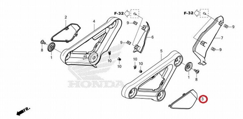 サイト グロム サイドカバー 83510-K26-G10ZEカハﾞーセツトB，R*TYPE1