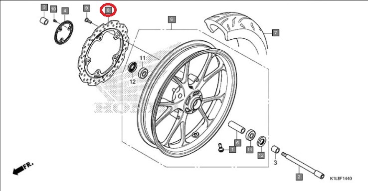 HONDA 純正 HORNET2.0 フロントブレーキディスク #45251-K43-901