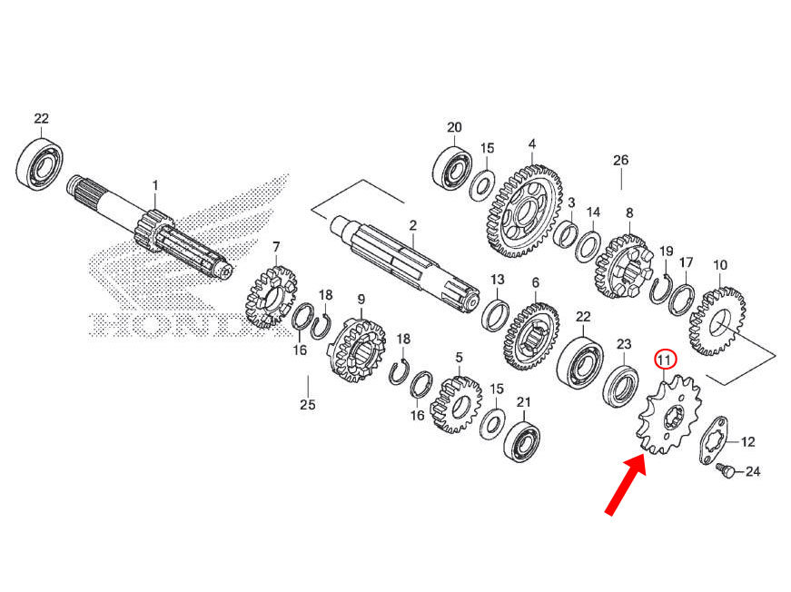 メーカー取り寄せ品】HONDA 純正 CBF125T フロントスプロケット[14T