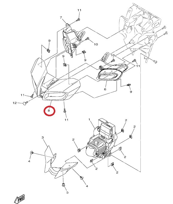 YAMAHA 純正 MT-15/MT-15 V2.0 ヘッドライトカバー【車体色：マット