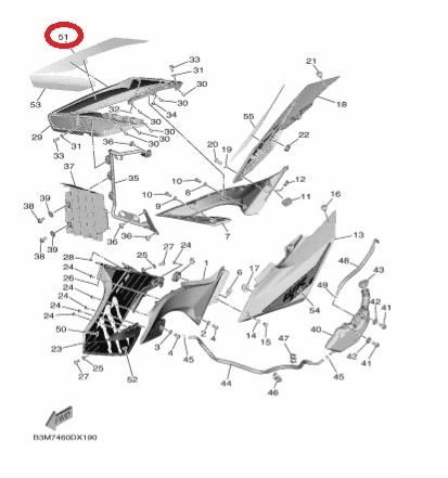 YAMAHA 純正 WR155R[インドネシア仕様] サイドカバーステッカー