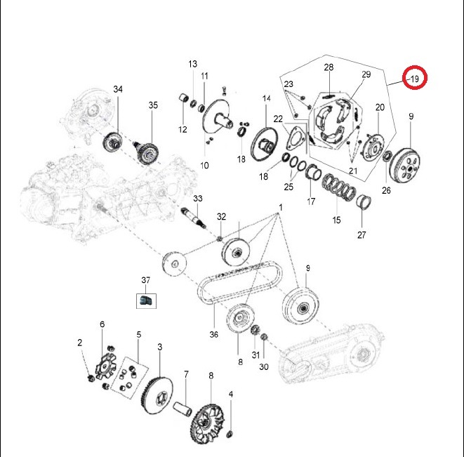 VESPA 純正 VXL125/Fi クラッチセット #1A002425 | オートバイ部品,車