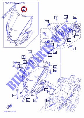 YAMAHA 純正 フィリピン仕様XTZ125 ヘッドライトカウル【ブルー】 #1SB