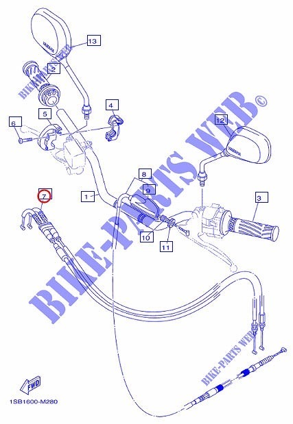 YAMAHA 純正 フィリピン仕様XTZ125 スロットルケーブル #2MC-F6302-00