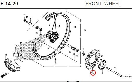 HONDA 純正 フィリピン仕様CRF150L フロントブレーキディスク #45251
