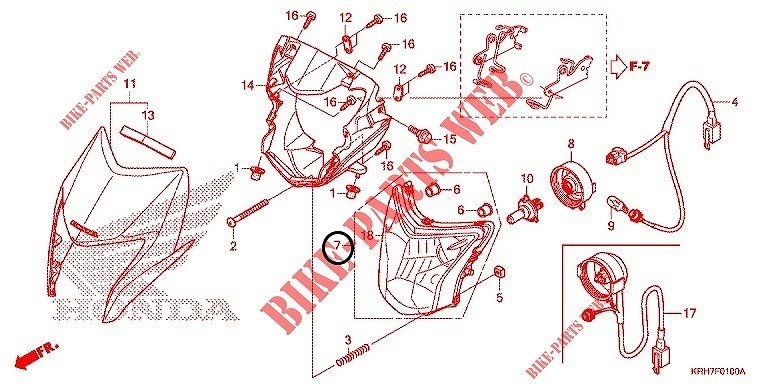 ホンダ XR ヘッドライトユニット レッド ホンダ XR ヘッドライトユニット レッド ホンダ XR ヘッドライト